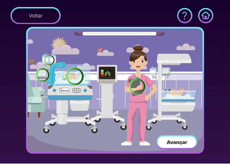 UTI Neonatal – Exploração do cenário com incubadora